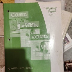Accounting: Using Excel for Success Working Papers Ch 1-17 Warren Reeve Duchac