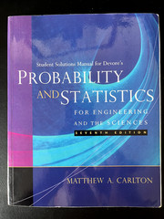 Student Solutions Manual for Devore’s Probability and Statistics – M.A. Carlton