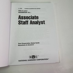 ASSOCIATE STAFF ANALYST CAREER EXAMINATION SERIES C-1552 By NLC-Pre-Owned