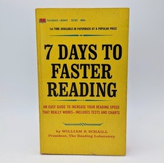 7 Days to Faster Reading William S. Schaill Paperback Library 53-561 1st Print