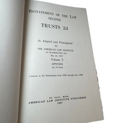 Restatement Of The Law Second TRUSTS 2D Appendix 197 – End ALI Law Book