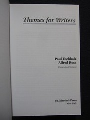 Themes for Writing [Paperback] Eschholz, Paul A.