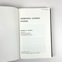 Hydraulic Control Systems Herbert E Merritt John Wiley Hardcover G|HC