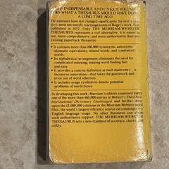 Merriam-Webster Thesaurus Paperback Book 1978 1st Pocket Books Printing