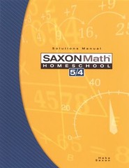 Saxon Math Homeschool 5 / 4: Solutions Manual by SAXON PUBLISHERS (paperback)