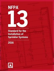 NFPA 13 2016 Edition, Standard for the Installation of Sprinkler Systems PB