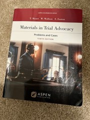 Aspen Coursebook Ser.: Materials in Trial Advocacy 10th Edition Good Condition