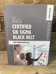 “The ASQ Certified Six Sigma” Hardcover McShane-Vaughn Mary Like New