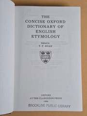 The Concise Oxford Dictionary of English Etymology – T.F. Hoad – Hardcover