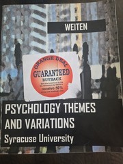 Psychology Themes and Variations by Wayne Weiten Paperback Syracuse University