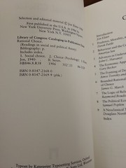 Rational Choice By John Elster (Paperback) 1986
