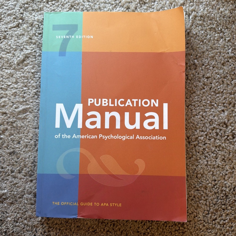 Publication Manual (Official) 7th Edition of the American Psychological…