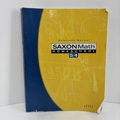 Saxon Math Homeschool 5 / 4: Solutions Manual Stephen Hake, paperback- Good