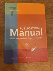Publication Manual of the American Psychological Association Hardcover – CLEAN