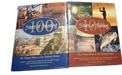 100 Years of Hunting & Fishing two book bundle hardcover used Voyageur Press